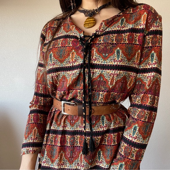 Vintage ~ abstract floral tunic dress/top - Picture 4 of 4